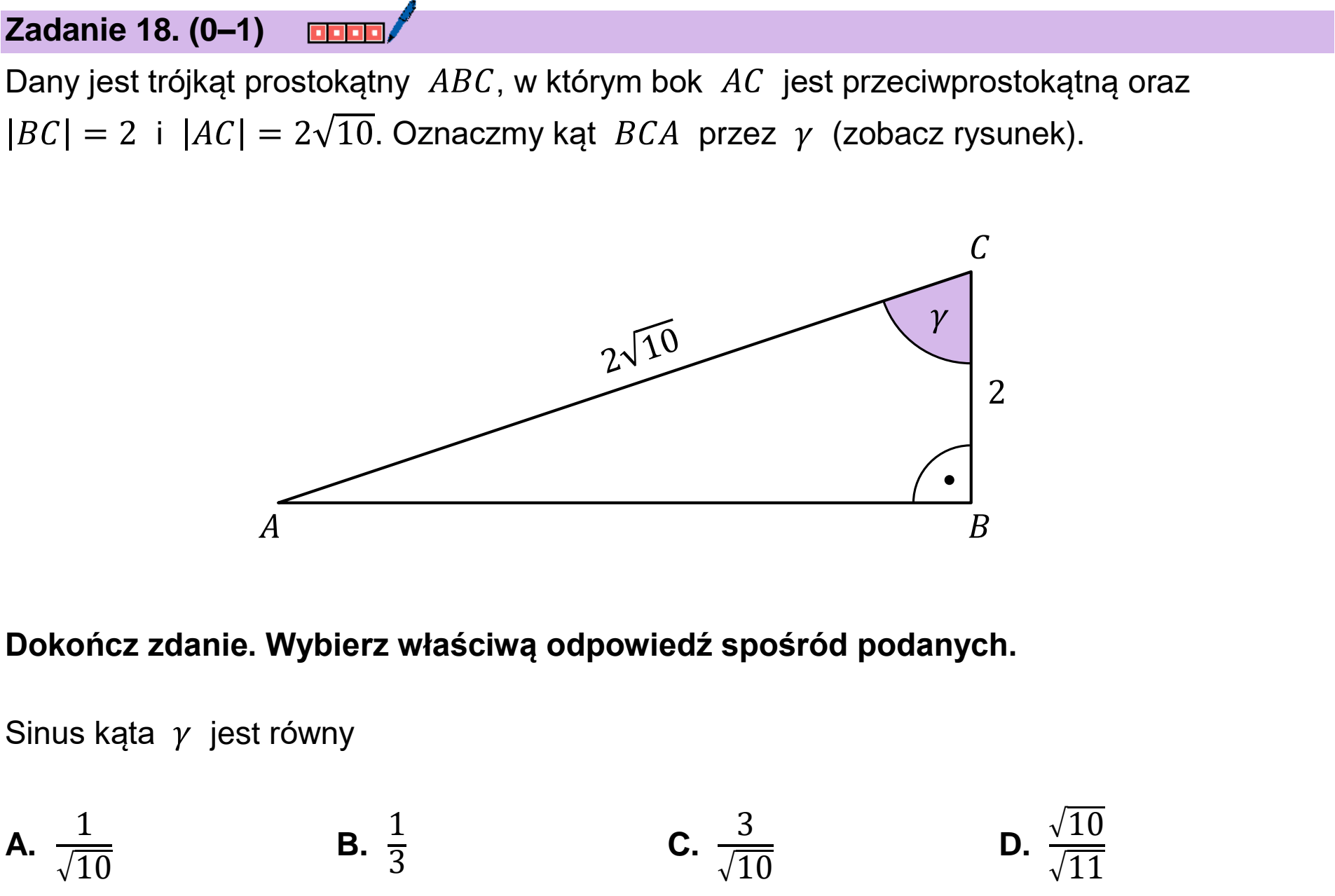 Matura, maj 2026, podgląd zadania 18