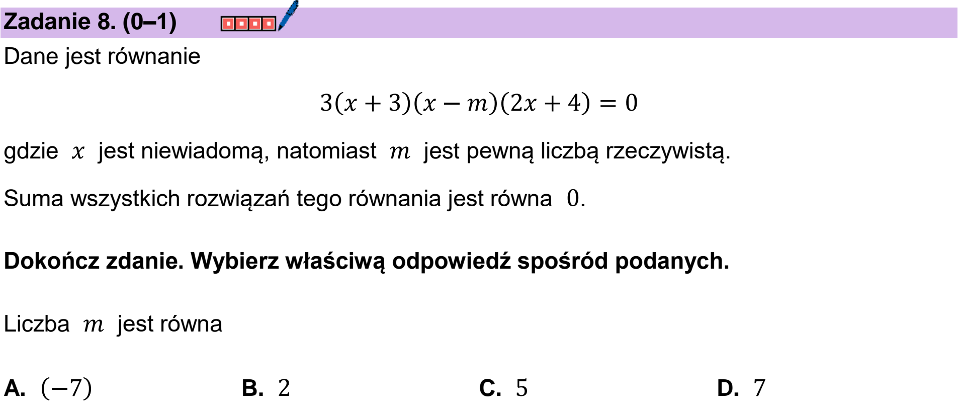 Matura, maj 2026, podgląd zadania 8