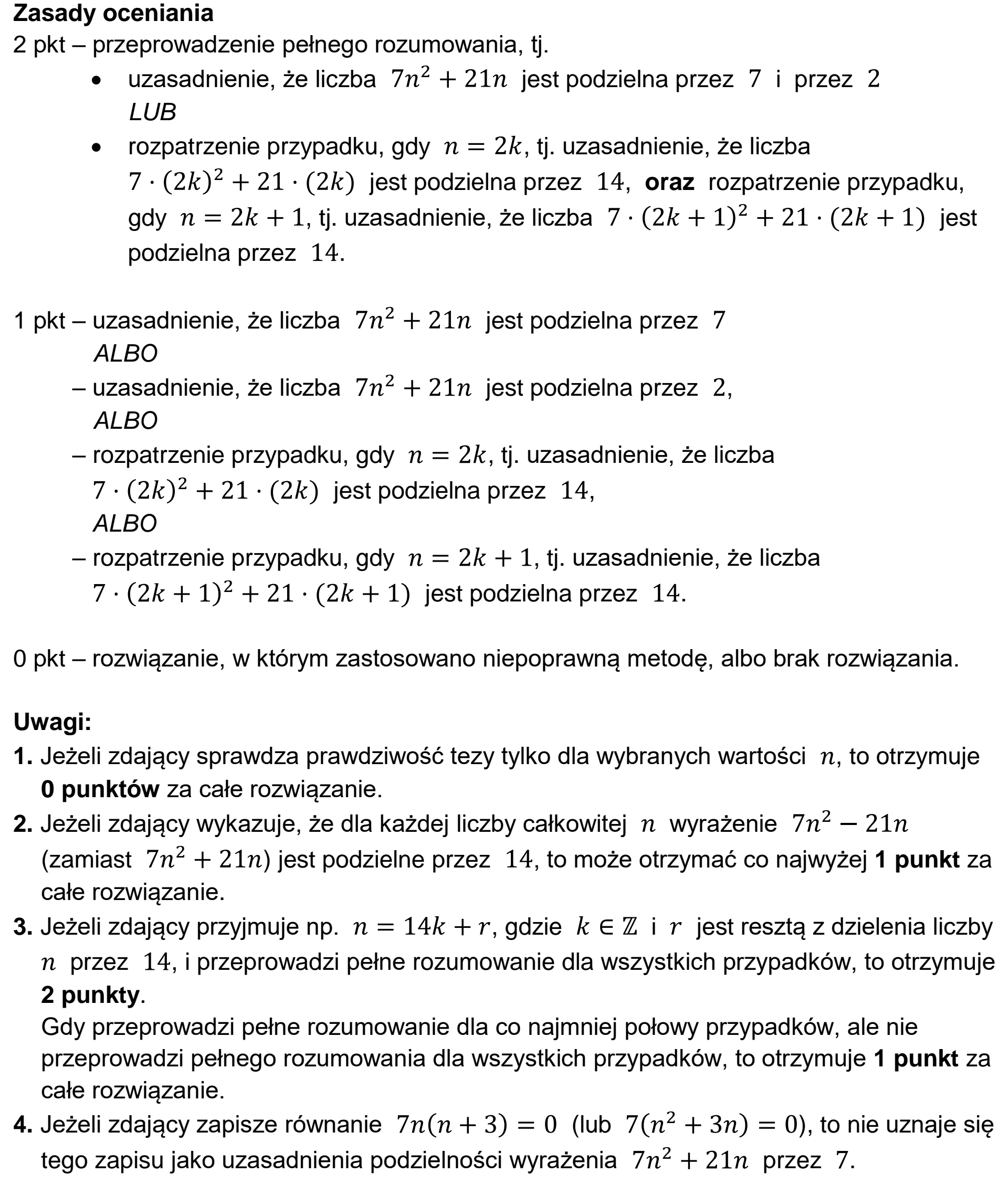 Matura, maj 2026, odpowiedź do zadania 7