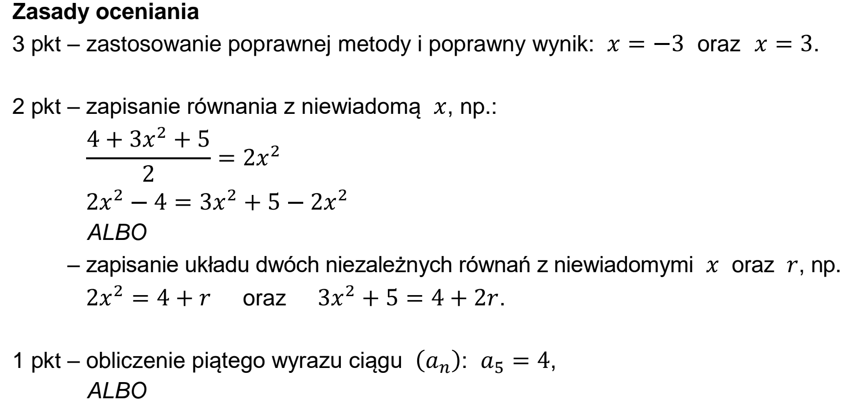 Matura próbna, marzec 2026, odpowiedź do zadania 14
