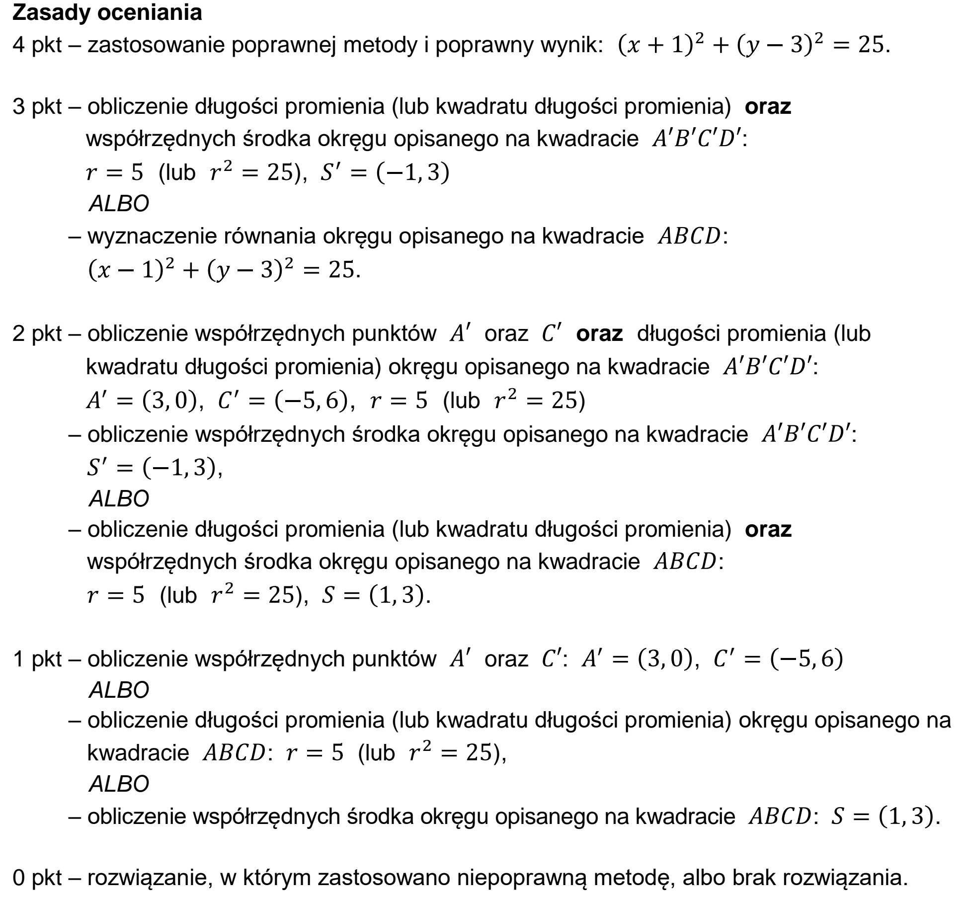 Matura próbna, marzec 2026, odpowiedź do zadania 24