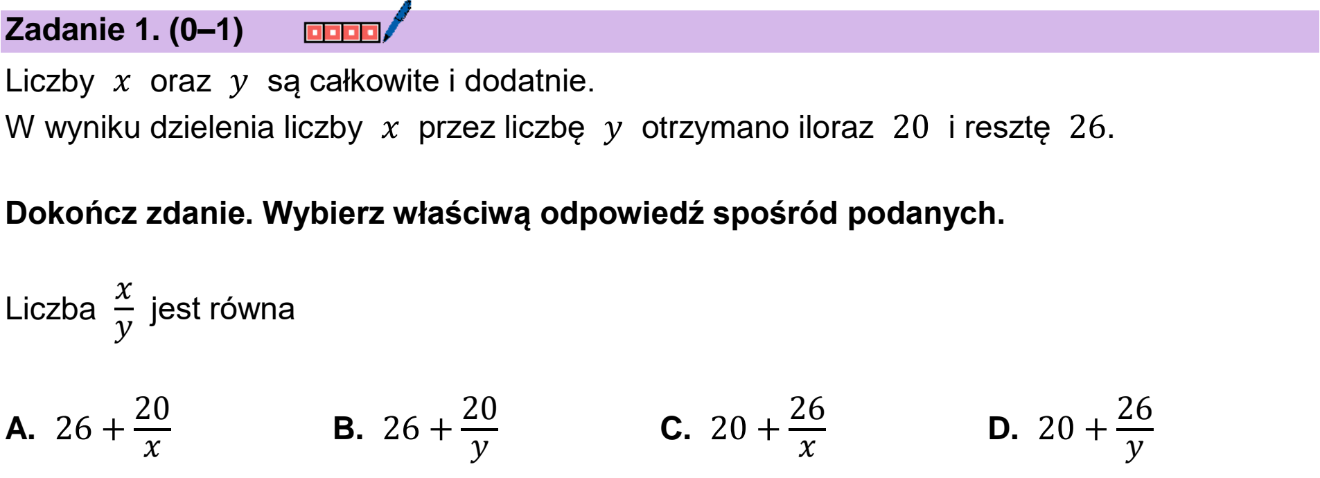 Matura próbna, marzec 2026, podgląd zadania 1