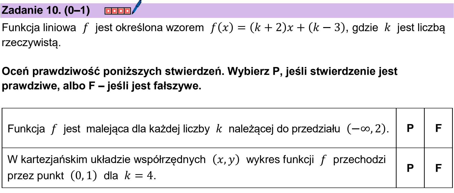 Matura próbna, marzec 2026, podgląd zadania 10