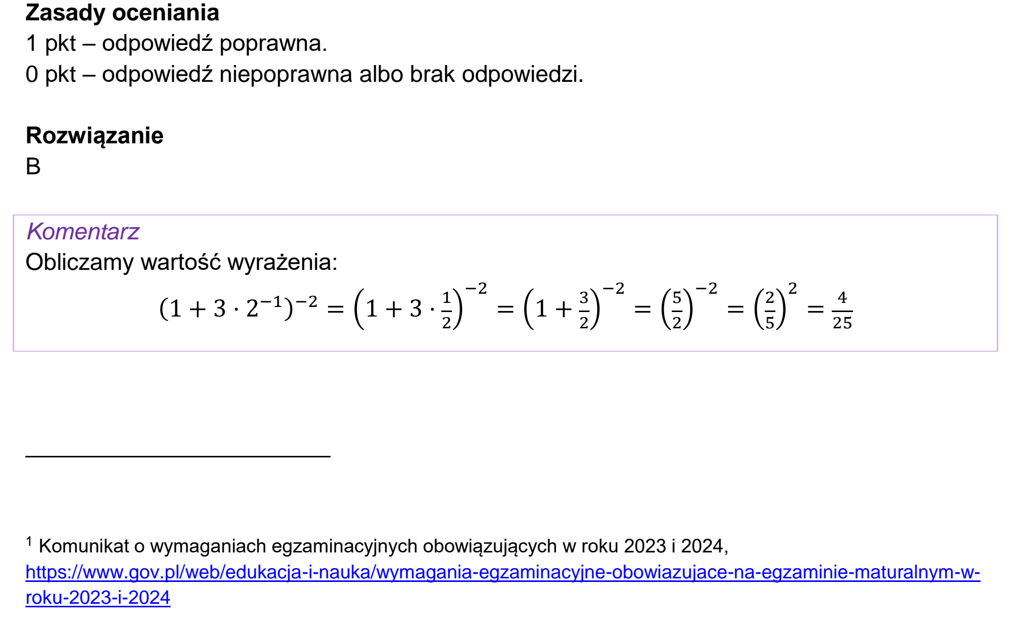 Matura próbna, wrzesien 2022, odpowiedź do zadania 1