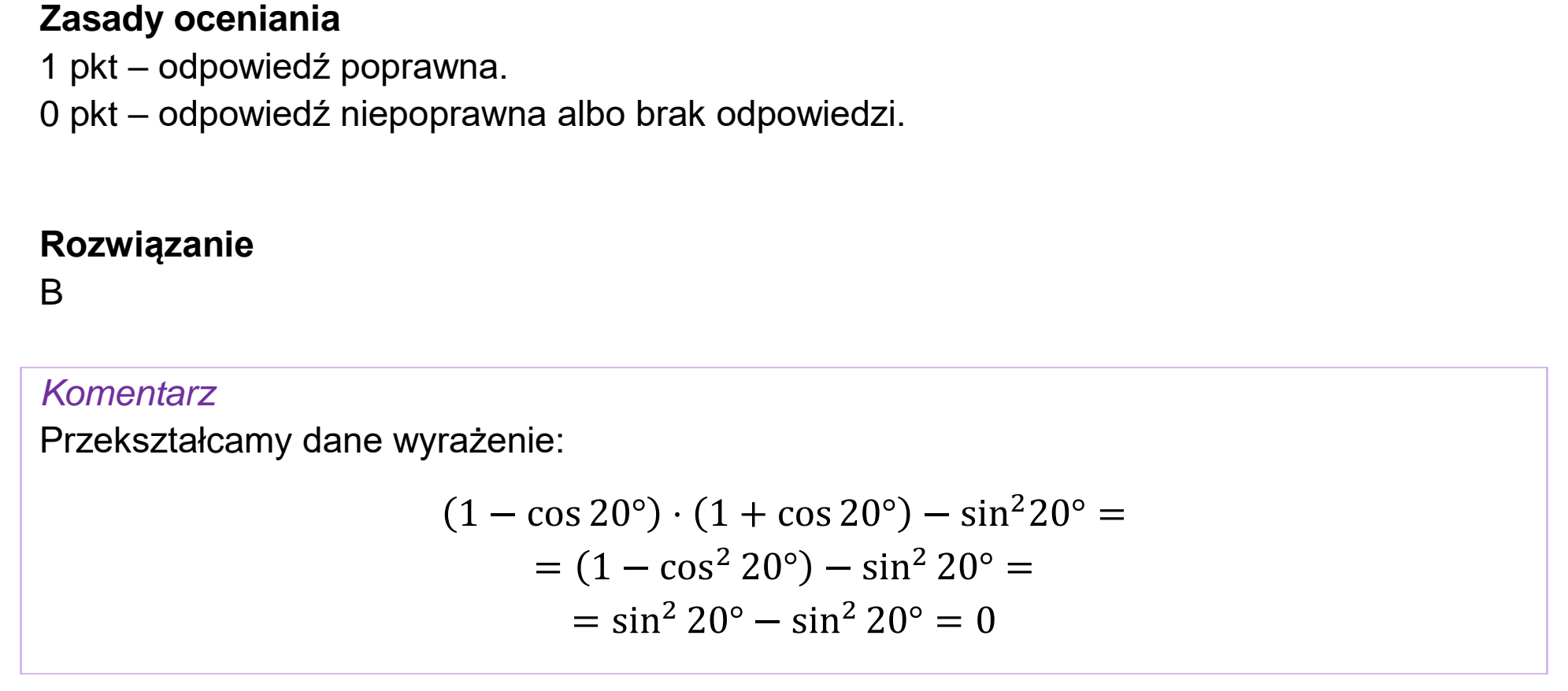 Matura próbna, wrzesien 2022, odpowiedź do zadania 18
