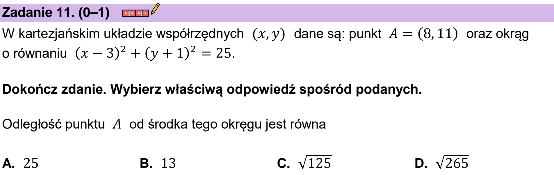 Matura próbna, wrzesien 2022, zadanie 11