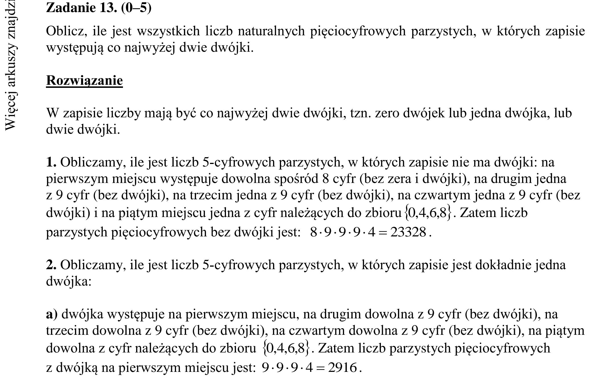 Matura dodatkowa, czerwiec 2015, odpowiedź do zadania 13, fragment 1