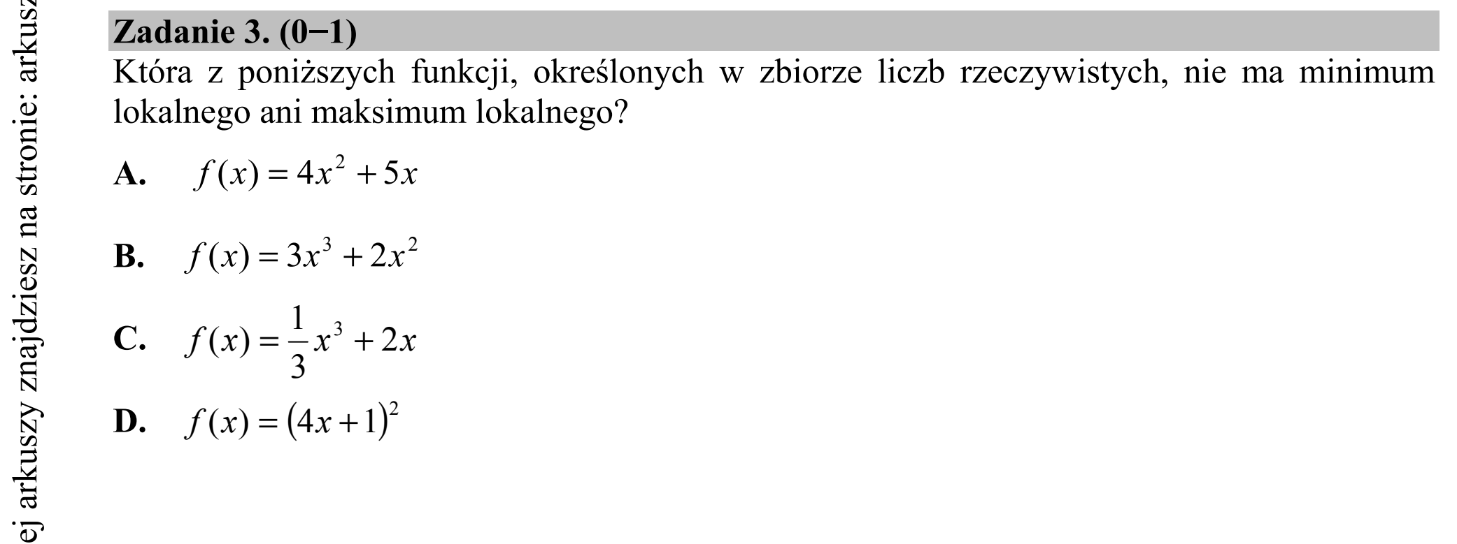 Matura dodatkowa, czerwiec 2015, podgląd zadania 3
