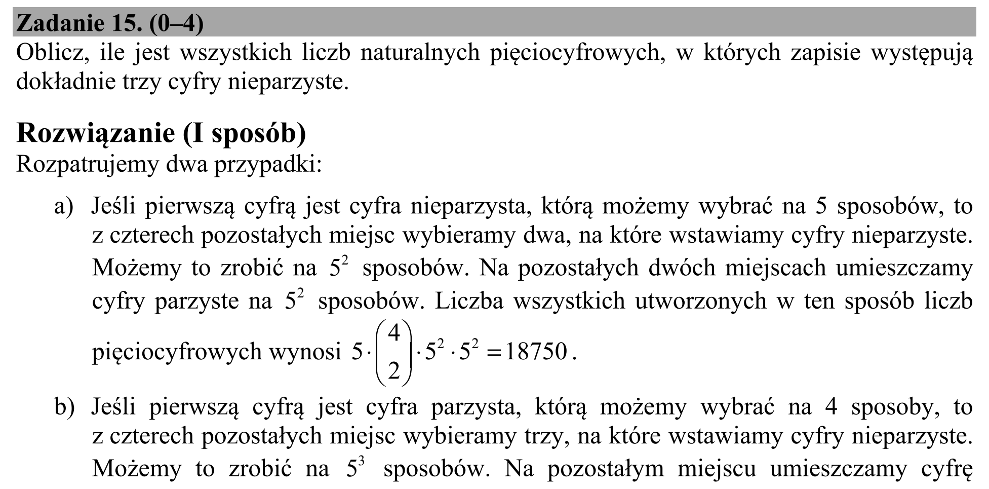 Matura dodatkowa, czerwiec 2016, odpowiedź do zadania 15, fragment 1
