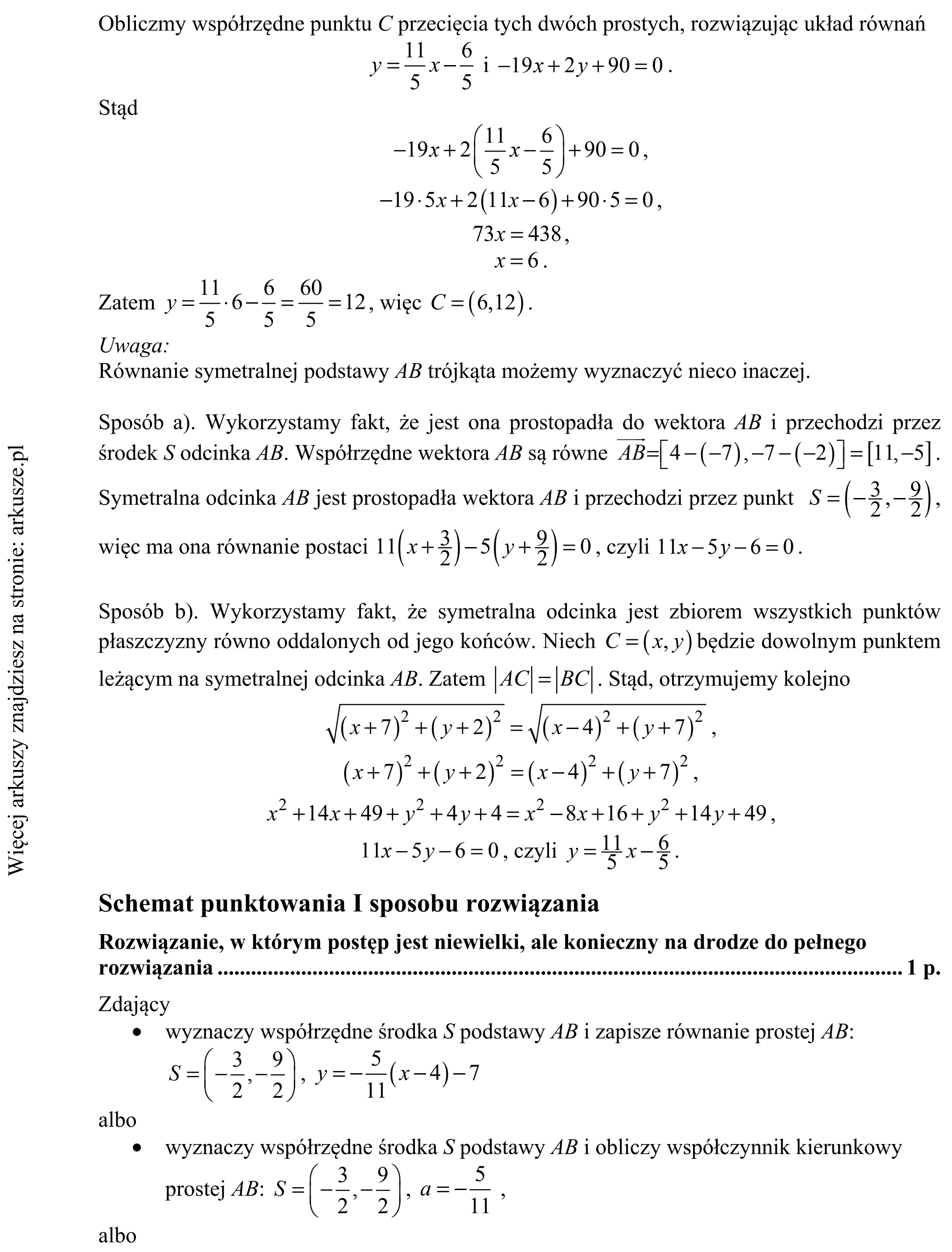 Matura dodatkowa, czerwiec 2016, odpowiedź do zadania 16, fragment 2