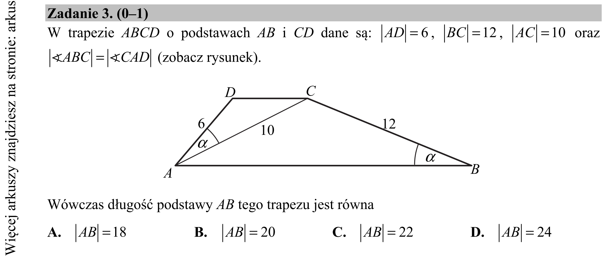 Matura dodatkowa, czerwiec 2016, zadanie 3