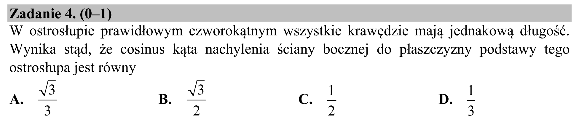 Matura dodatkowa, czerwiec 2016, zadanie 4