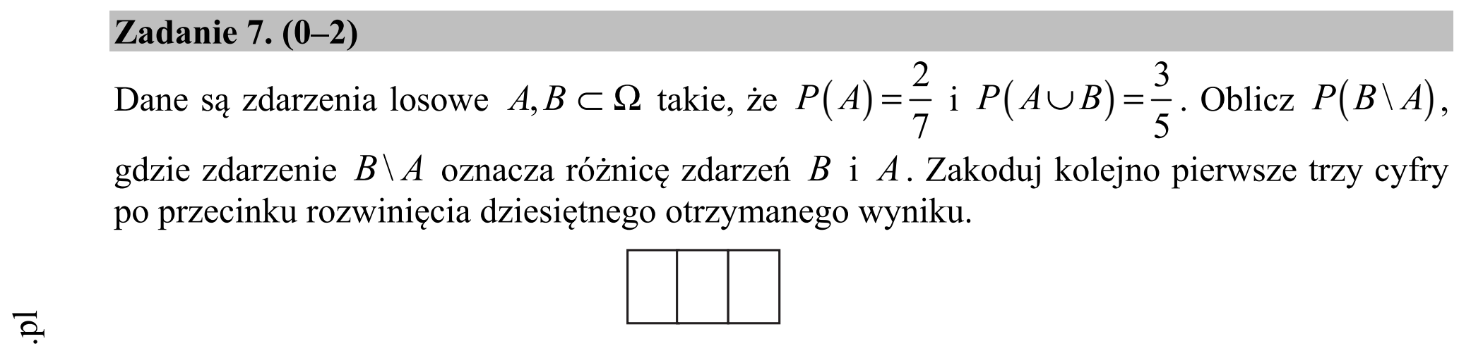 Matura dodatkowa, czerwiec 2016, zadanie 7