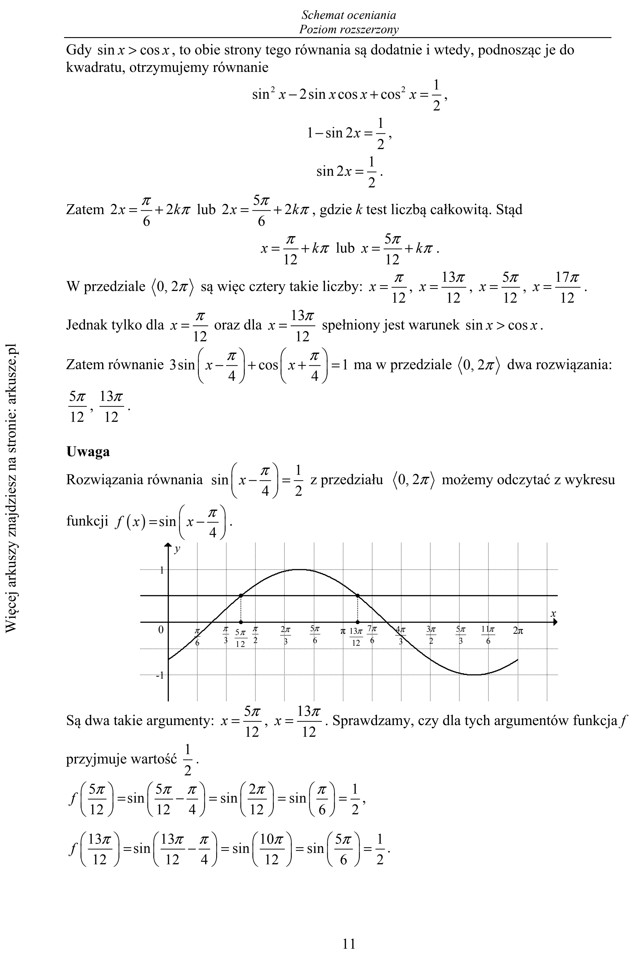 Matura dodatkowa, czerwiec 2017, odpowiedź do zadania 11, fragment 3