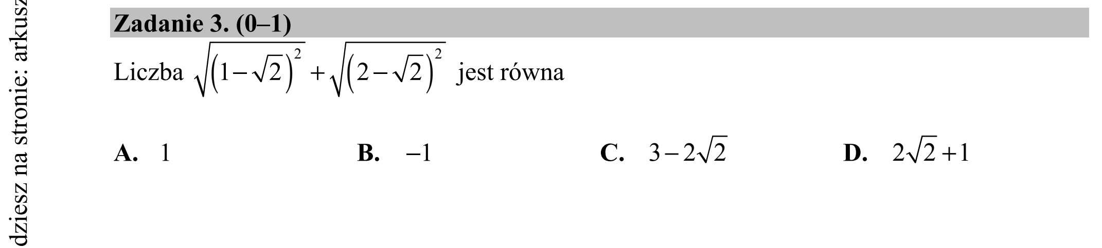 Matura dodatkowa, czerwiec 2018, zadanie 3