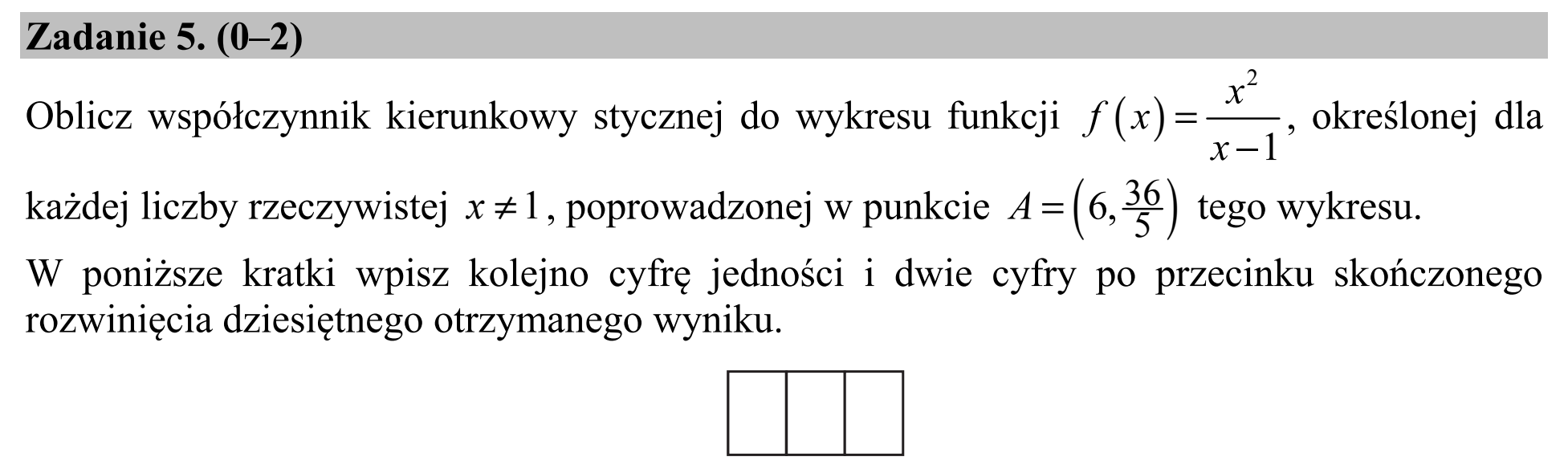 Matura dodatkowa, czerwiec 2018, zadanie 5