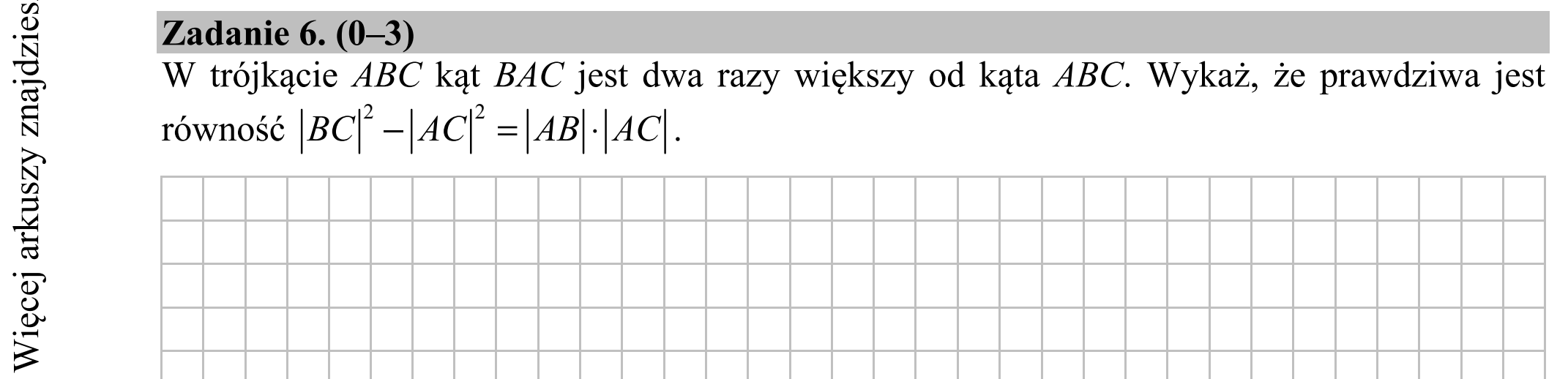 Matura dodatkowa, czerwiec 2018, zadanie 6