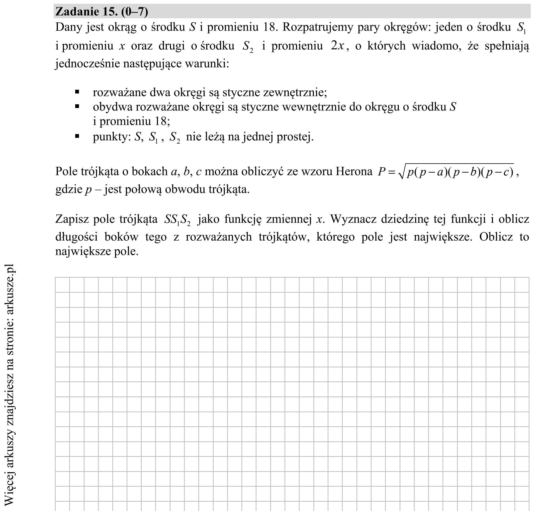 Matura dodatkowa, czerwiec 2019, zadanie 15