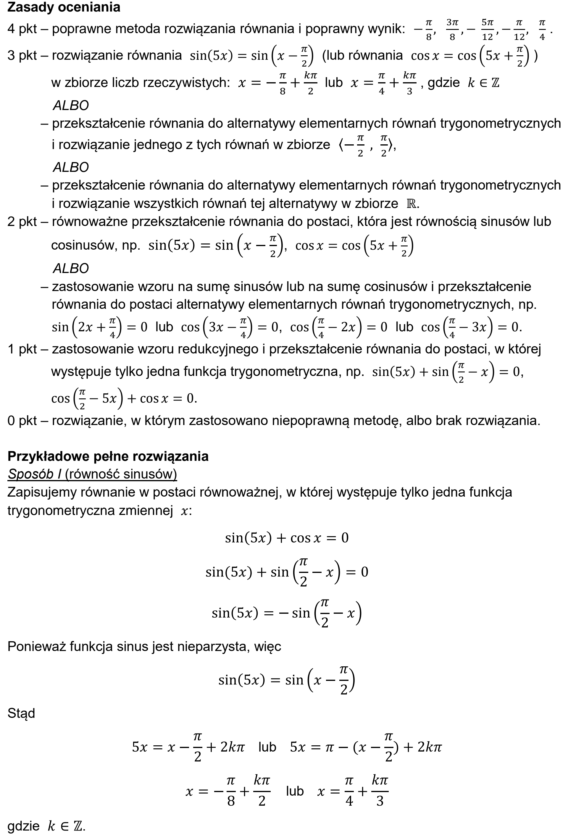 Matura dodatkowa, czerwiec 2023, odpowiedź do zadania 10, fragment 1