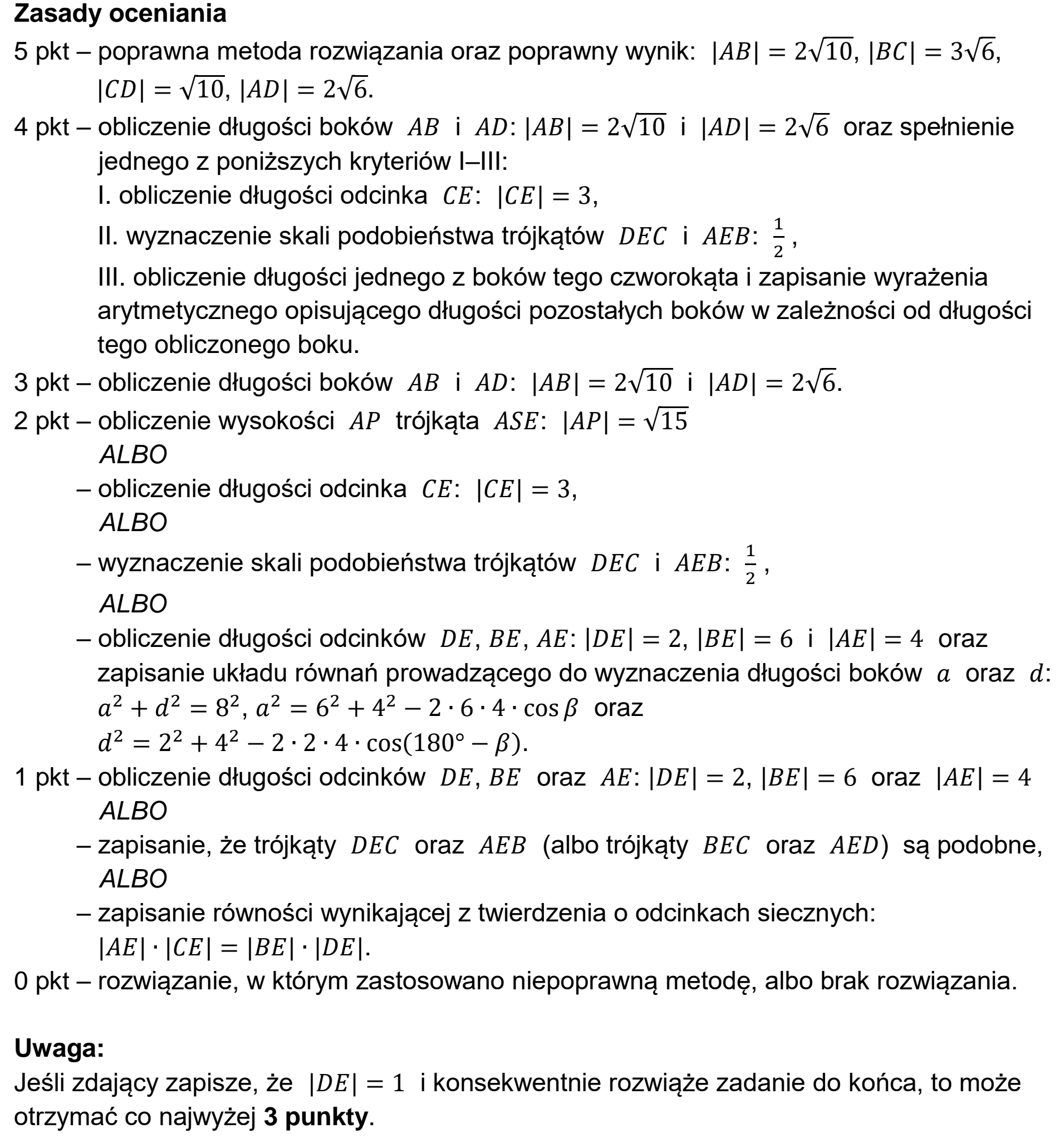 Matura dodatkowa, czerwiec 2023, odpowiedź do zadania 13