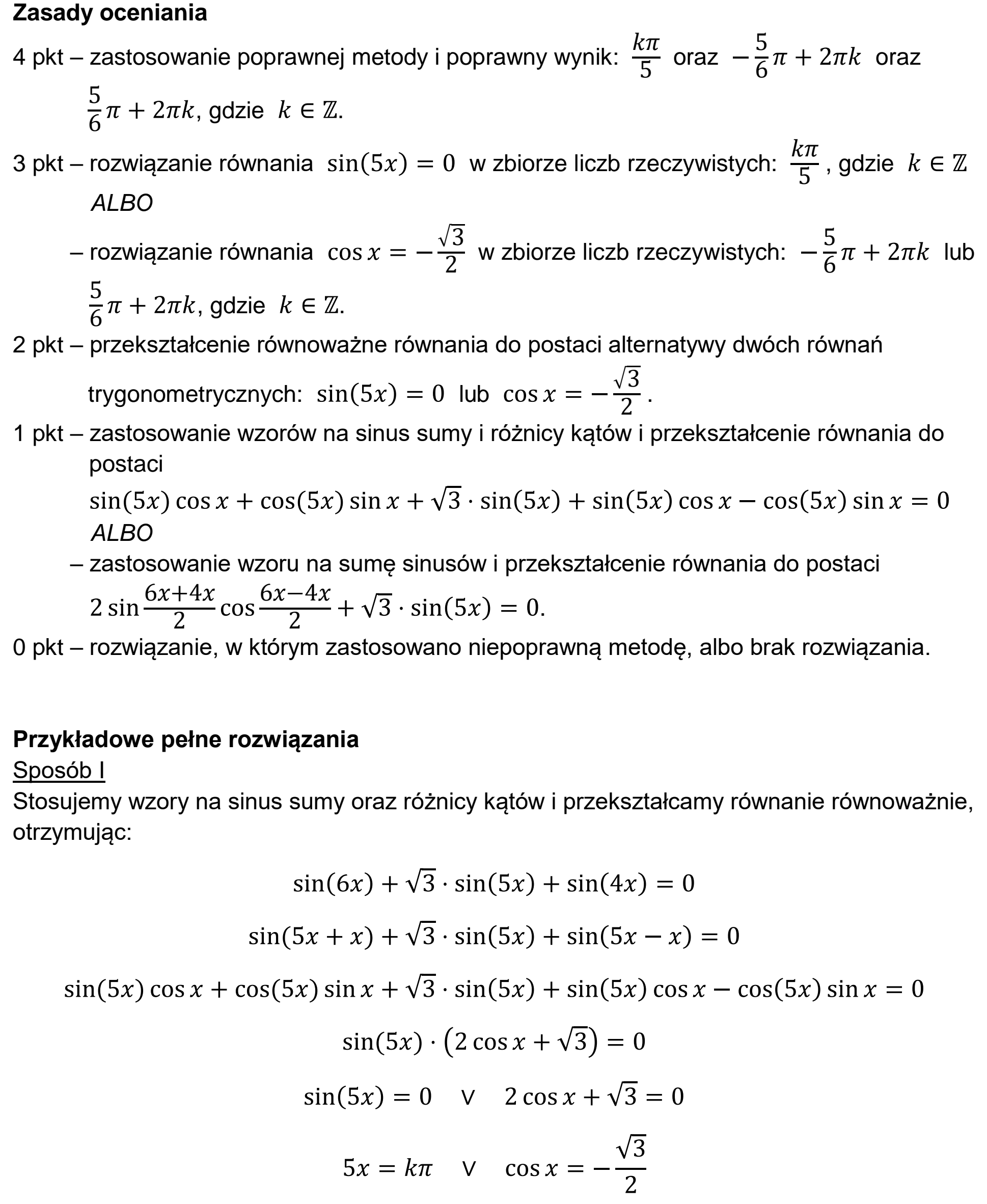 Matura dodatkowa, czerwiec 2024, odpowiedź do zadania 11, fragment 1