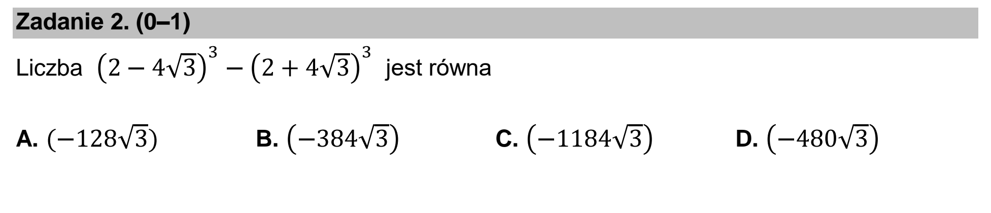 Matura dodatkowa, czerwiec 2024, zadanie 2