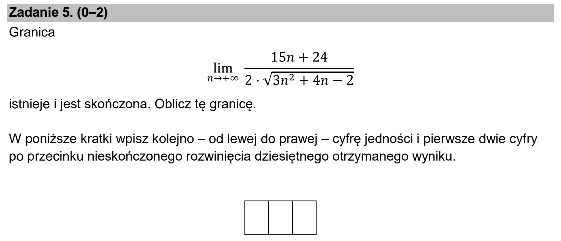 Matura dodatkowa, czerwiec 2024, podgląd zadania 5