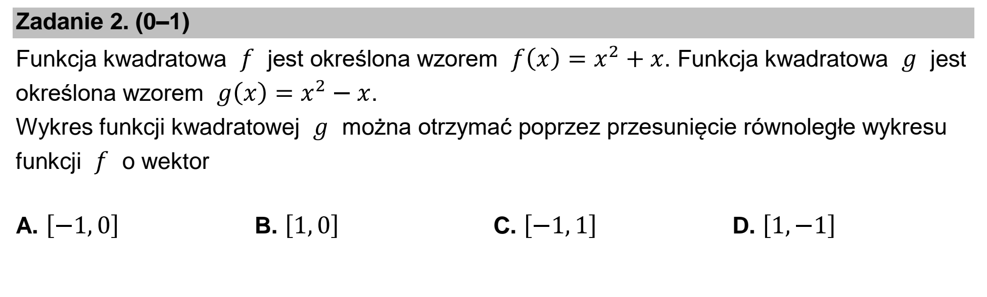 Matura dodatkowa, czerwiec 2025, zadanie 2