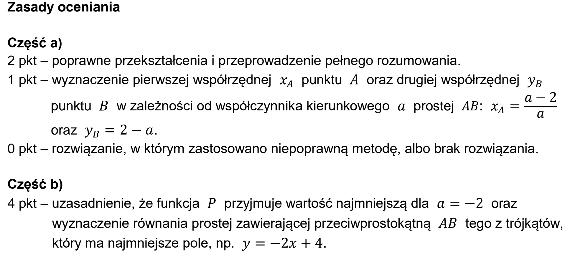 Matura dodatkowa, czerwiec 2026, odpowiedź do zadania 16