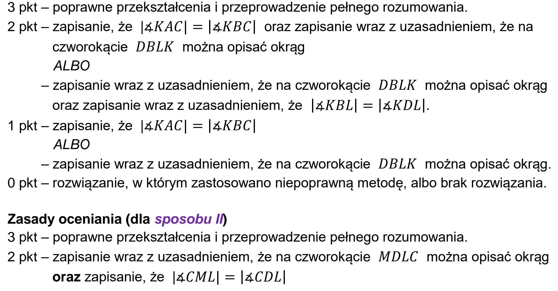 Matura dodatkowa, czerwiec 2026, odpowiedź do zadania 9