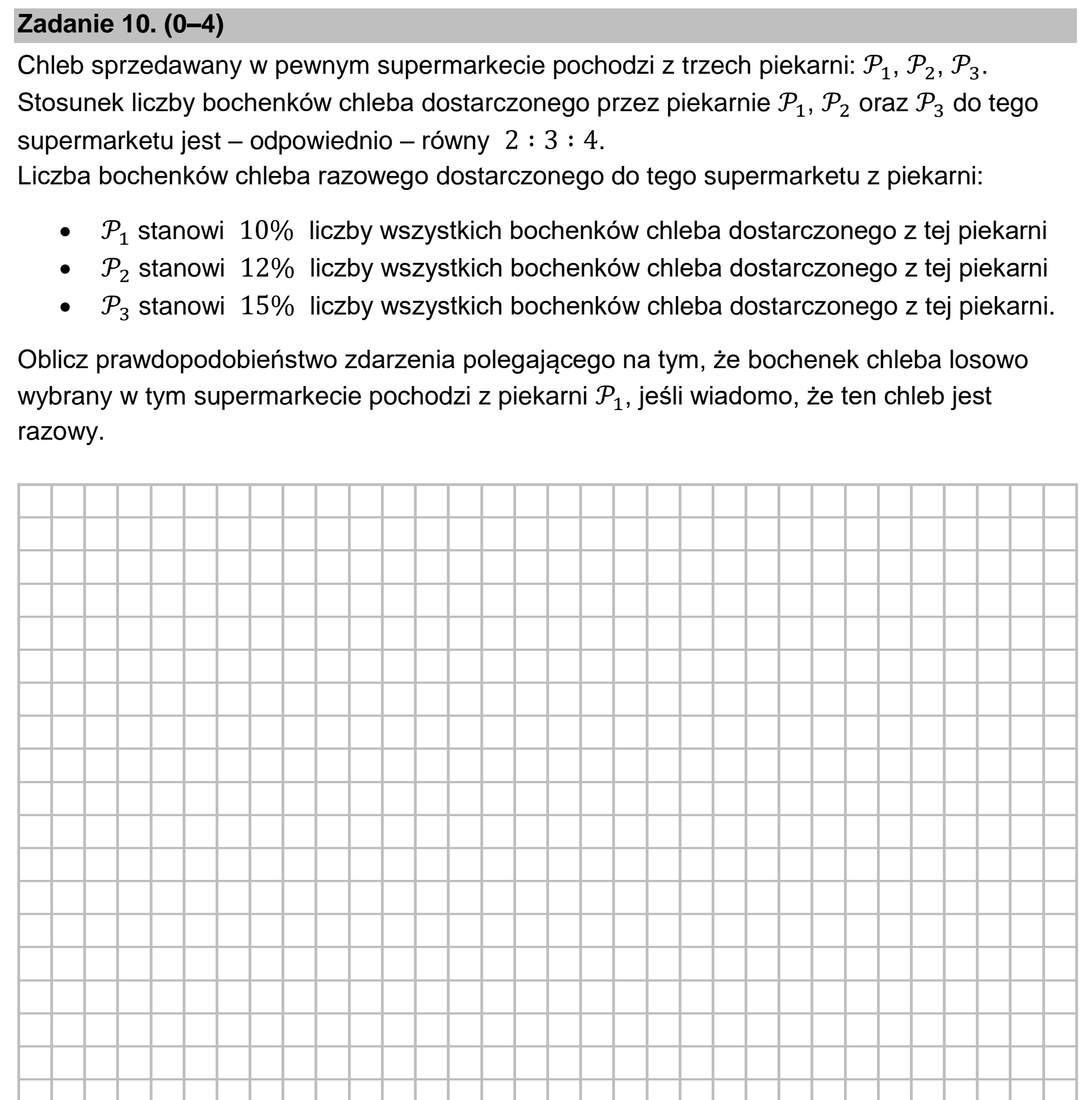 Matura dodatkowa, czerwiec 2026, zadanie 10