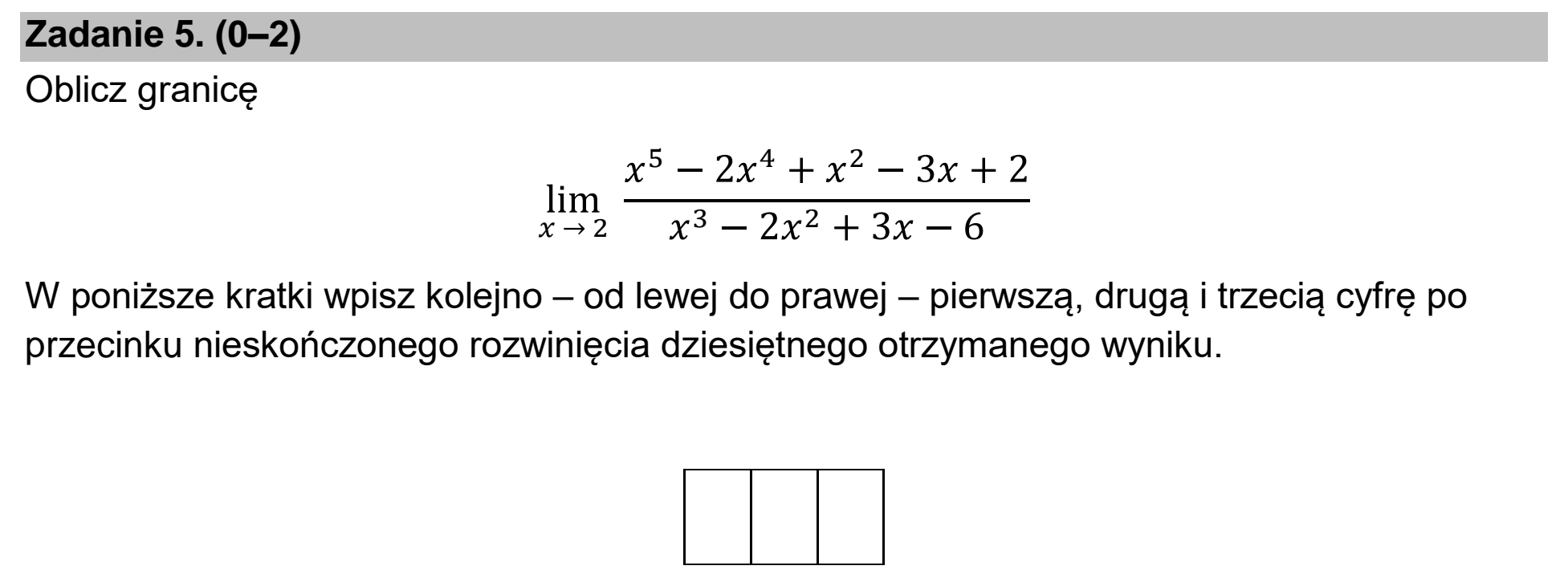 Matura dodatkowa, czerwiec 2026, podgląd zadania 5