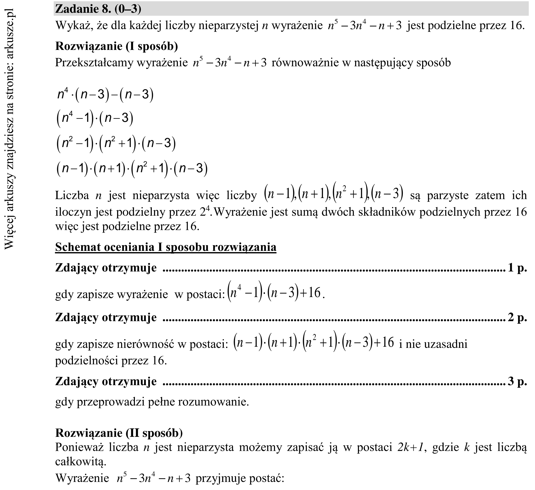Matura dodatkowa, lipiec 2020, odpowiedź do zadania 8