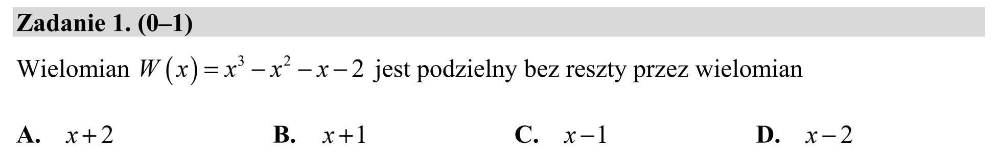 Matura dodatkowa, lipiec 2020, podgląd zadania 1