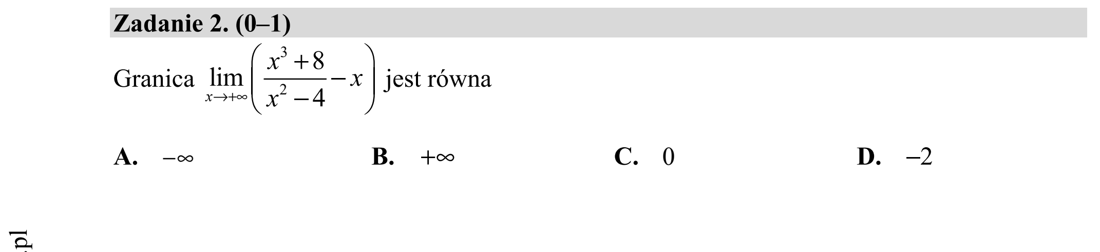 Matura dodatkowa, lipiec 2020, zadanie 2