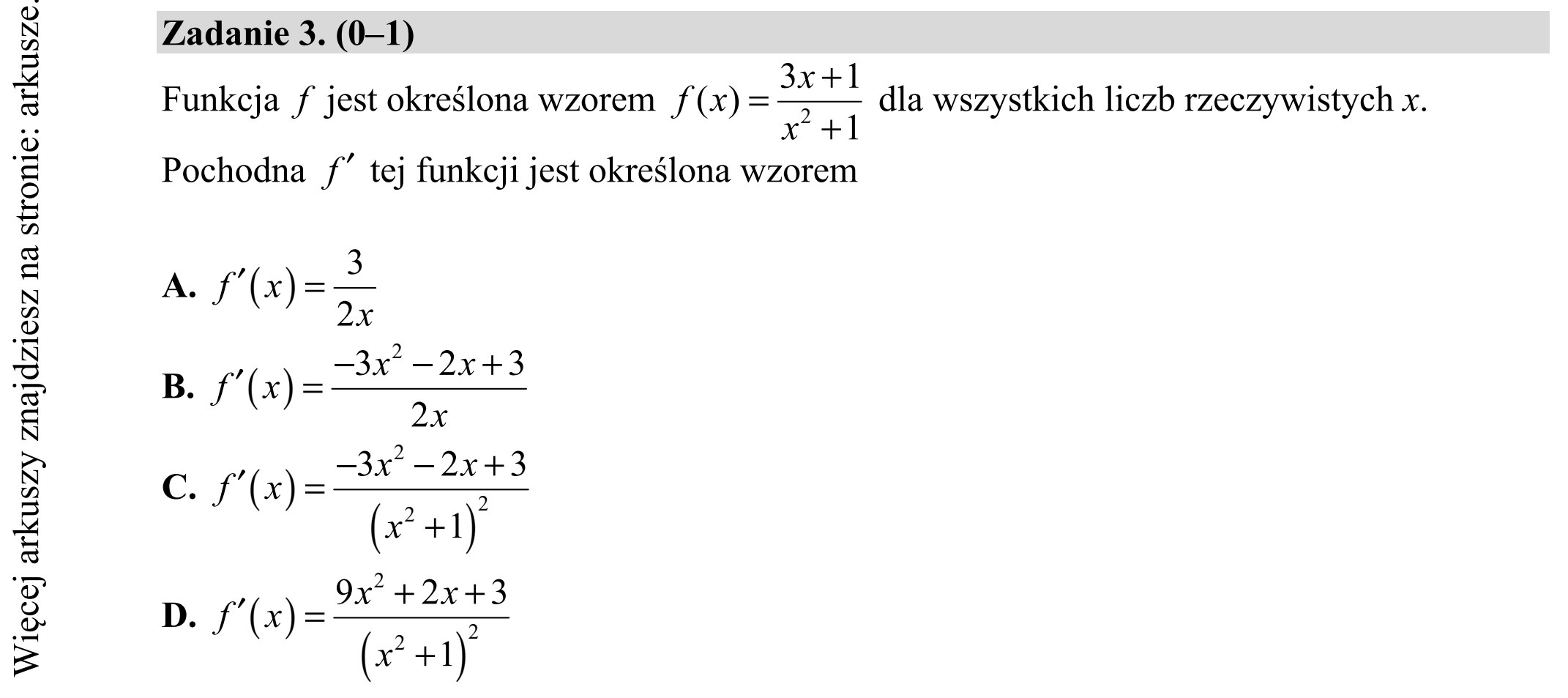 Matura dodatkowa, lipiec 2020, zadanie 3