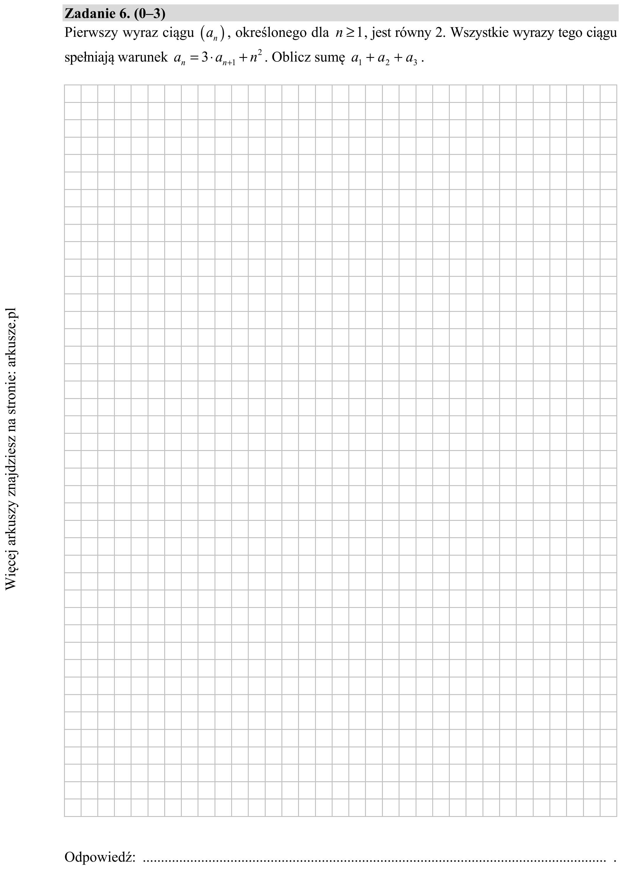 Matura dodatkowa, lipiec 2020, podgląd zadania 6
