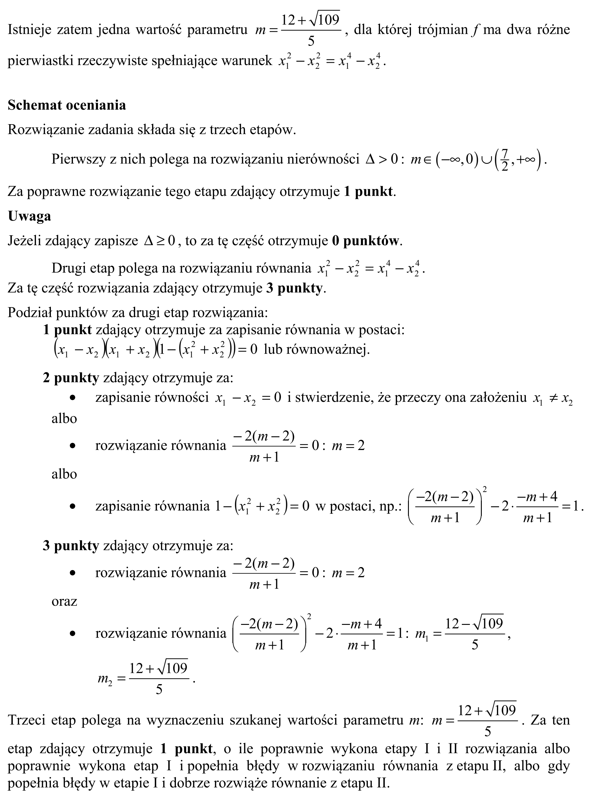 Matura, maj 2015, odpowiedź do zadania 13, fragment 2