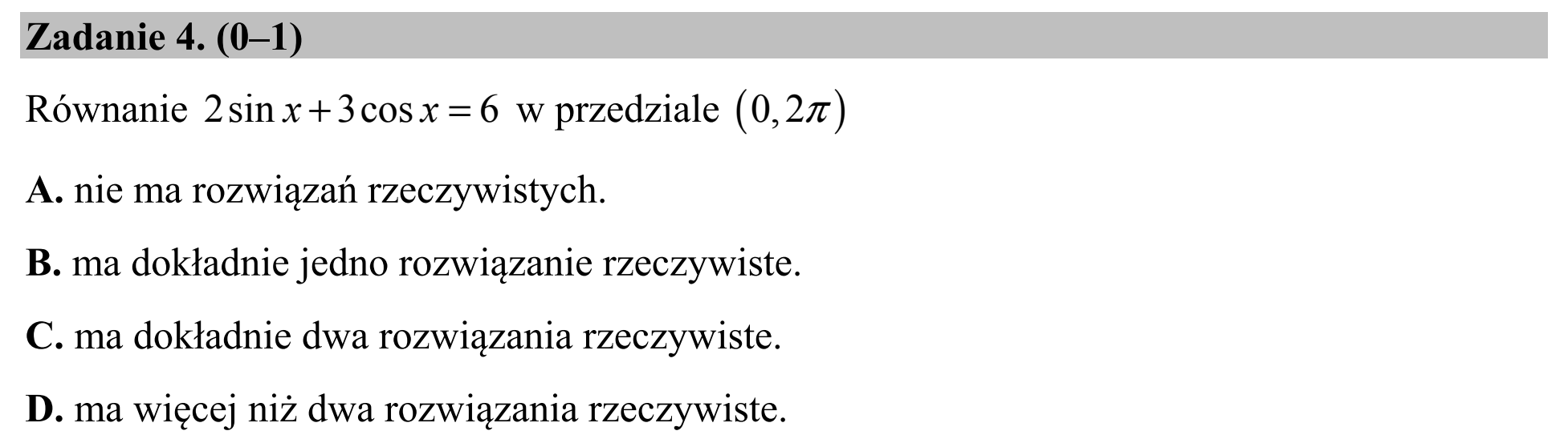 Matura, maj 2015, zadanie 4
