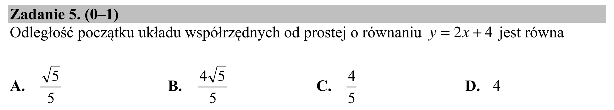 Matura, maj 2015, zadanie 5