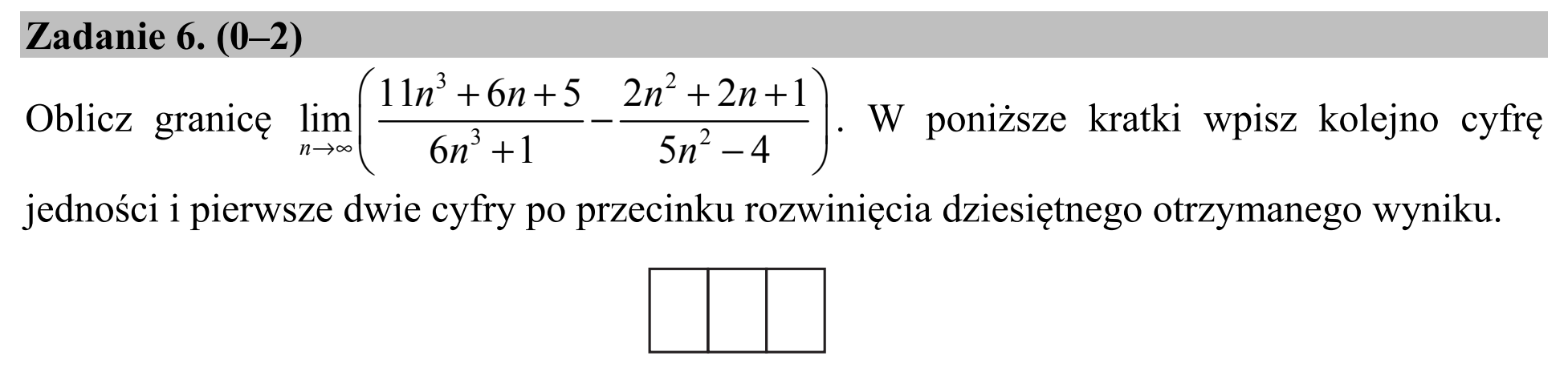 Matura, maj 2015, zadanie 6