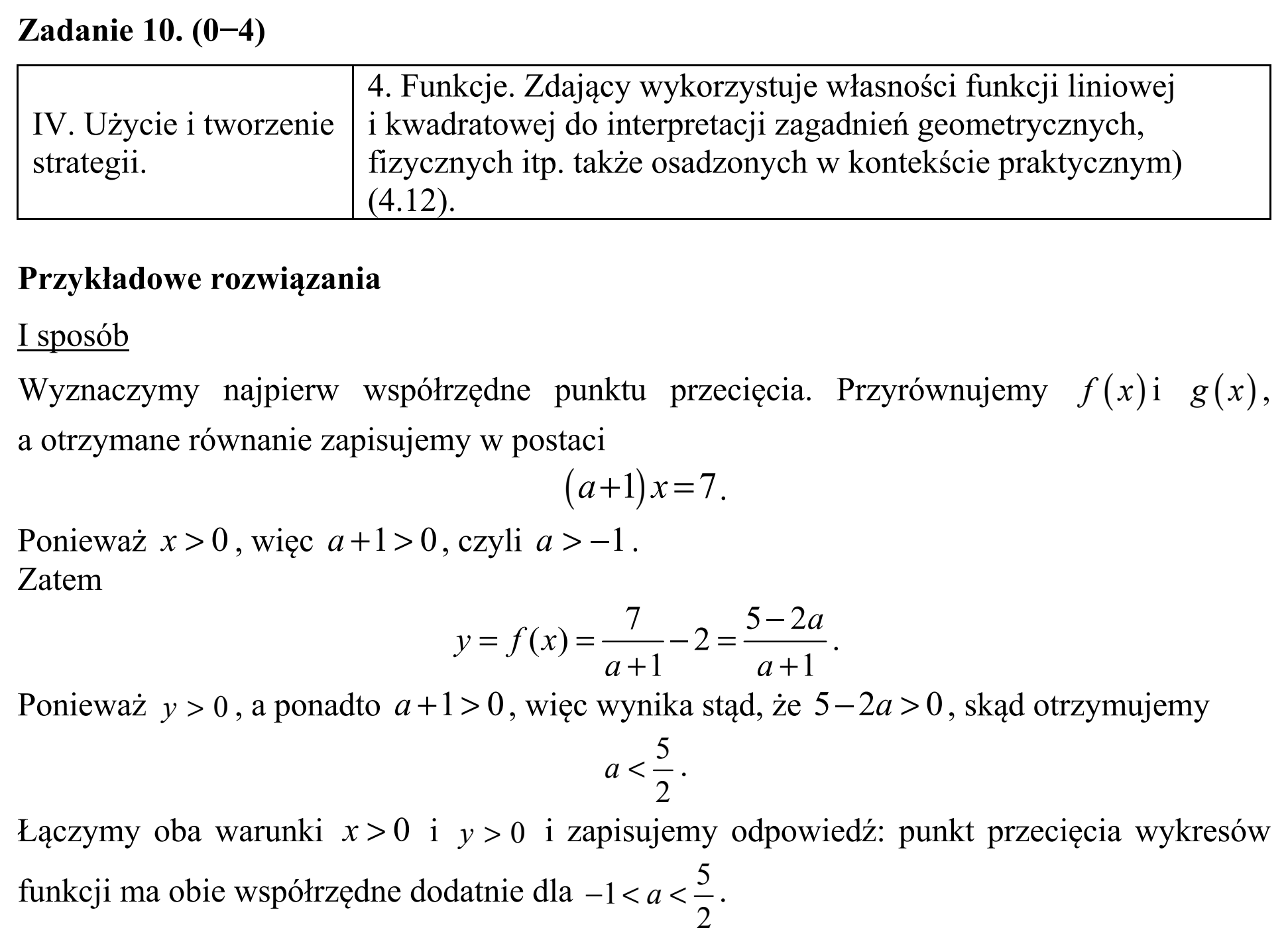Matura, maj 2016, odpowiedź do zadania 10, fragment 1