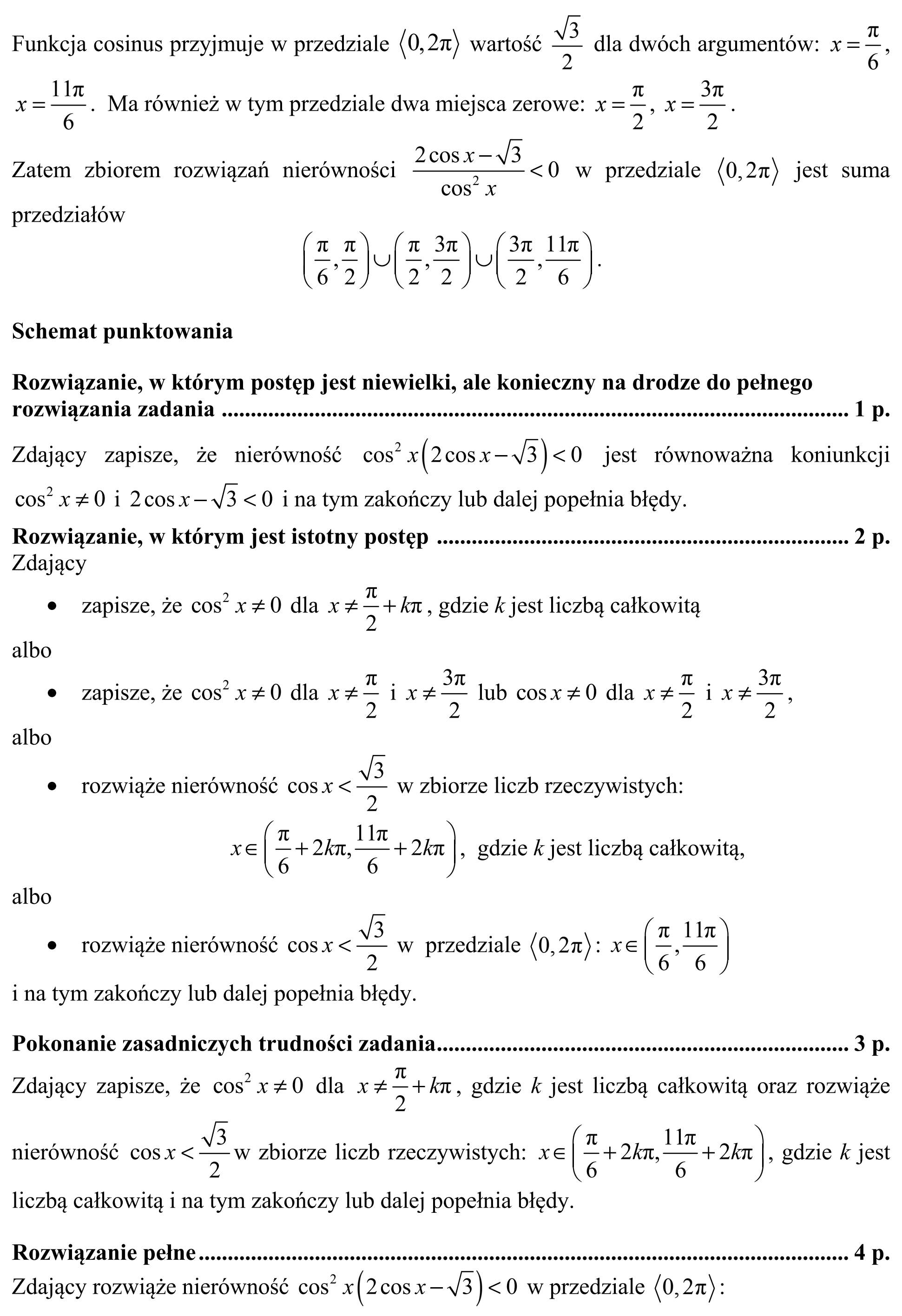 Matura, maj 2016, odpowiedź do zadania 11, fragment 2
