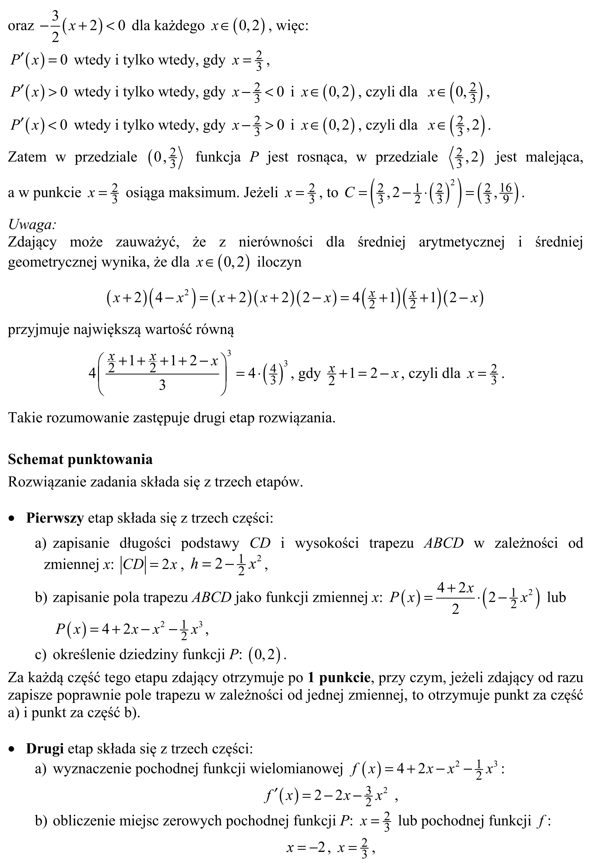 Matura, maj 2016, odpowiedź do zadania 16, fragment 2