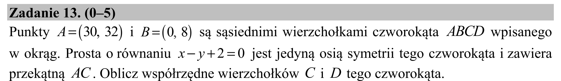Matura, maj 2016, zadanie 13