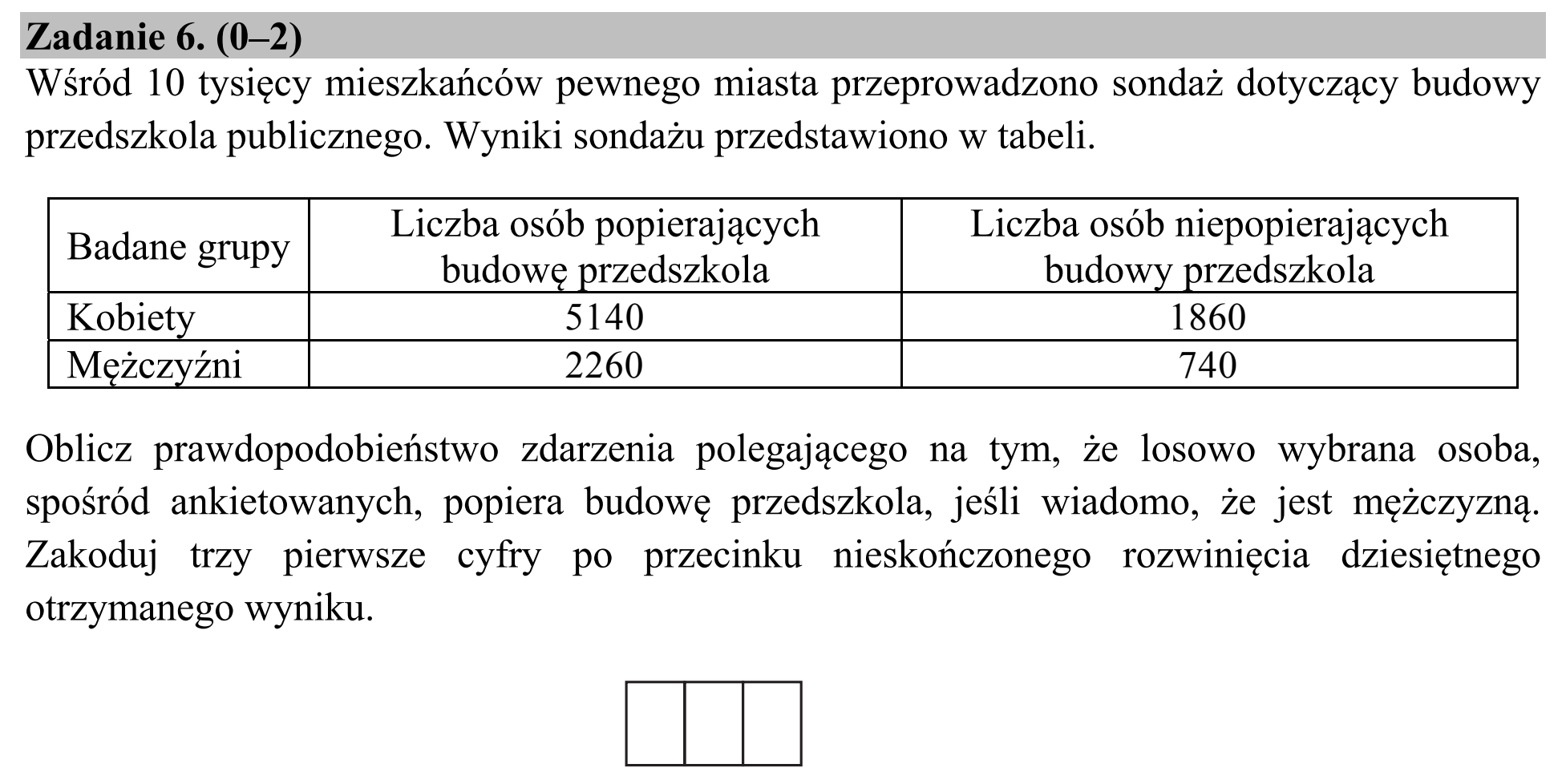 Matura, maj 2016, zadanie 6