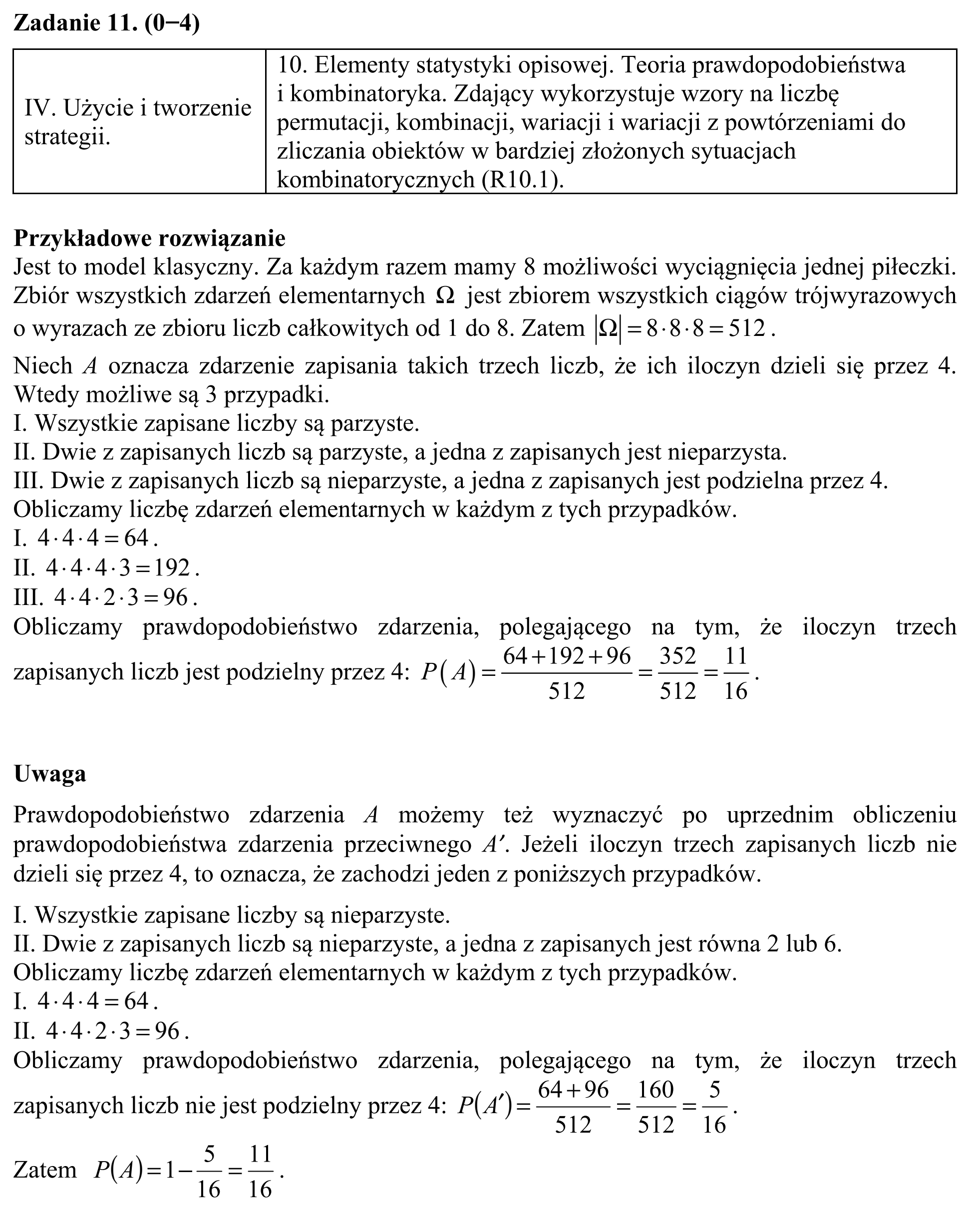 Matura, maj 2017, odpowiedź do zadania 11, fragment 1
