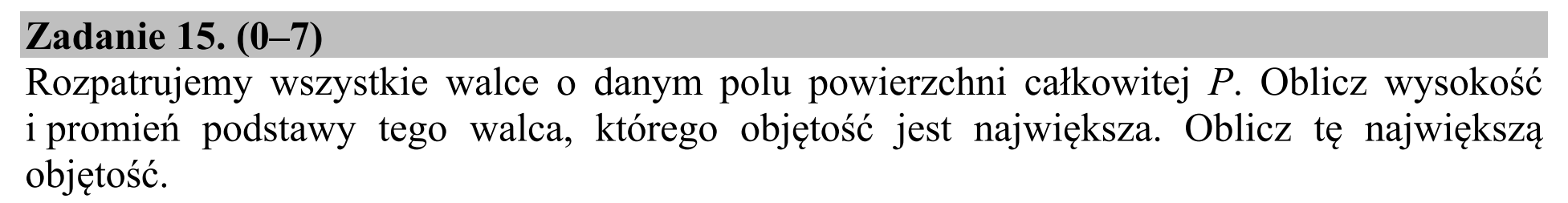 Matura, maj 2017, zadanie 15