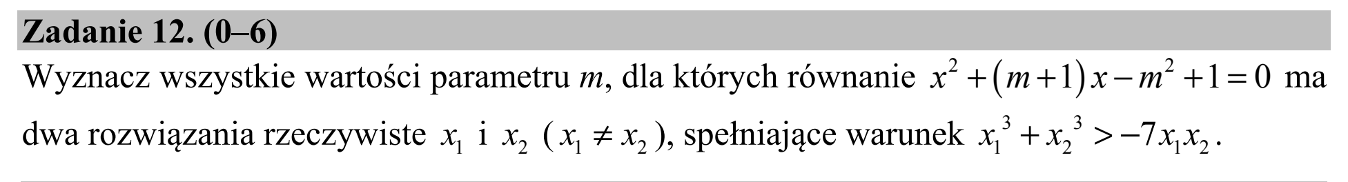 Matura, maj 2018, zadanie 12