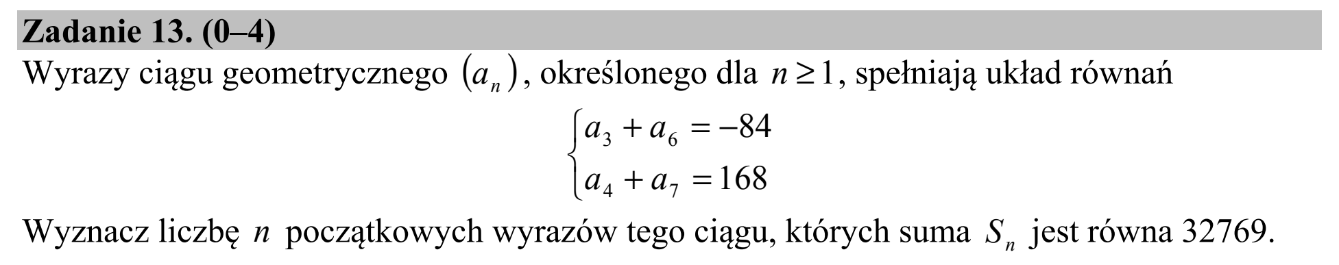 Matura, maj 2018, zadanie 13